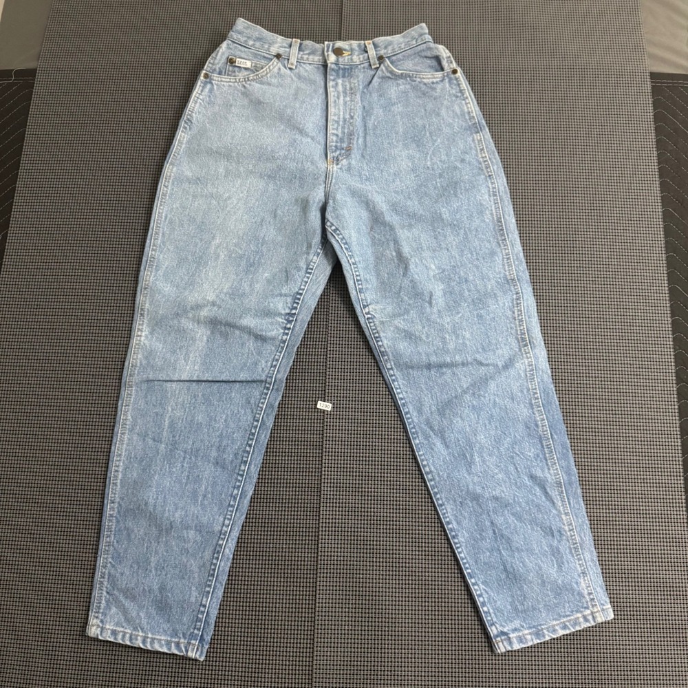 Vintage Lee Womens High Rise Tapered Mom Jeans Light Wash 26x26‎
